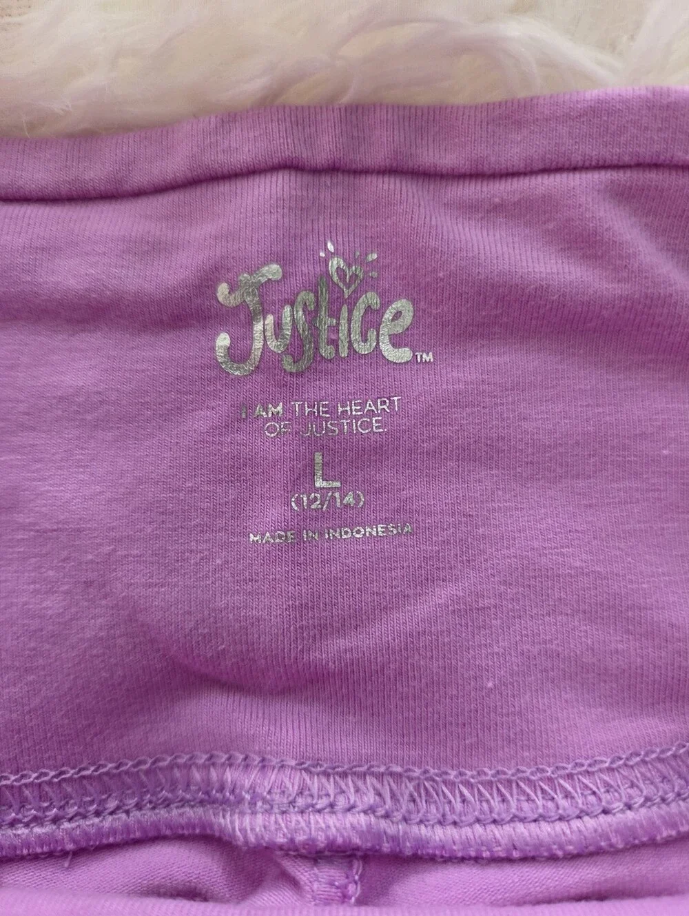 Justice Full Length Leggings Lavender Girls Size L 12/14 NWT